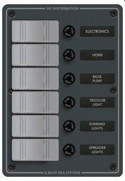 8053 BLUE SEA VERTICAL WATERPROOF PANEL 12V 6 SWITCHES