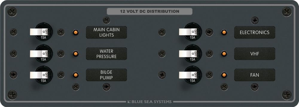 8096 BLUE SEA PANEL DC 6 POSITION HORIZONTAL CE
